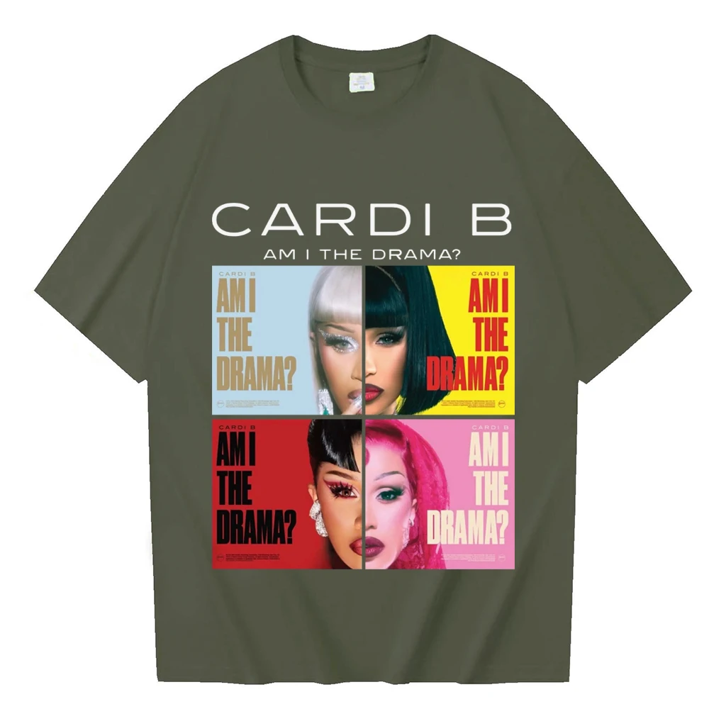 2025 هل أنا الدراما كاردي B تي شيرت رجل امرأة Harajuku س الرقبة قميص غير رسمي هدية #2