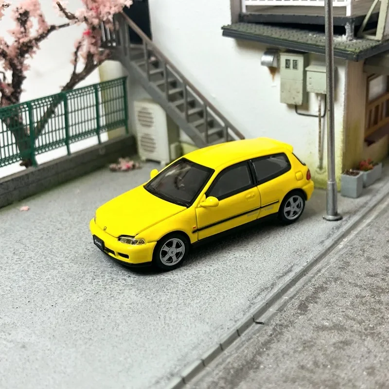 Modèle réduit de véhicule à moteur Honda Civic SiR II EG6, en alliage métallique moulé sous pression, LCD 1/64, idée cadeau