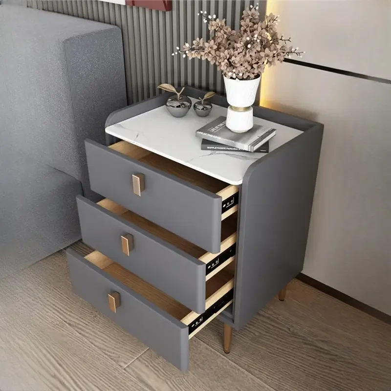 Table With Drawers Bookcase Storage Cabinet Bedside Dressers Bedroom Designer 3-tier Nightstand Table de chevet Home Furniture