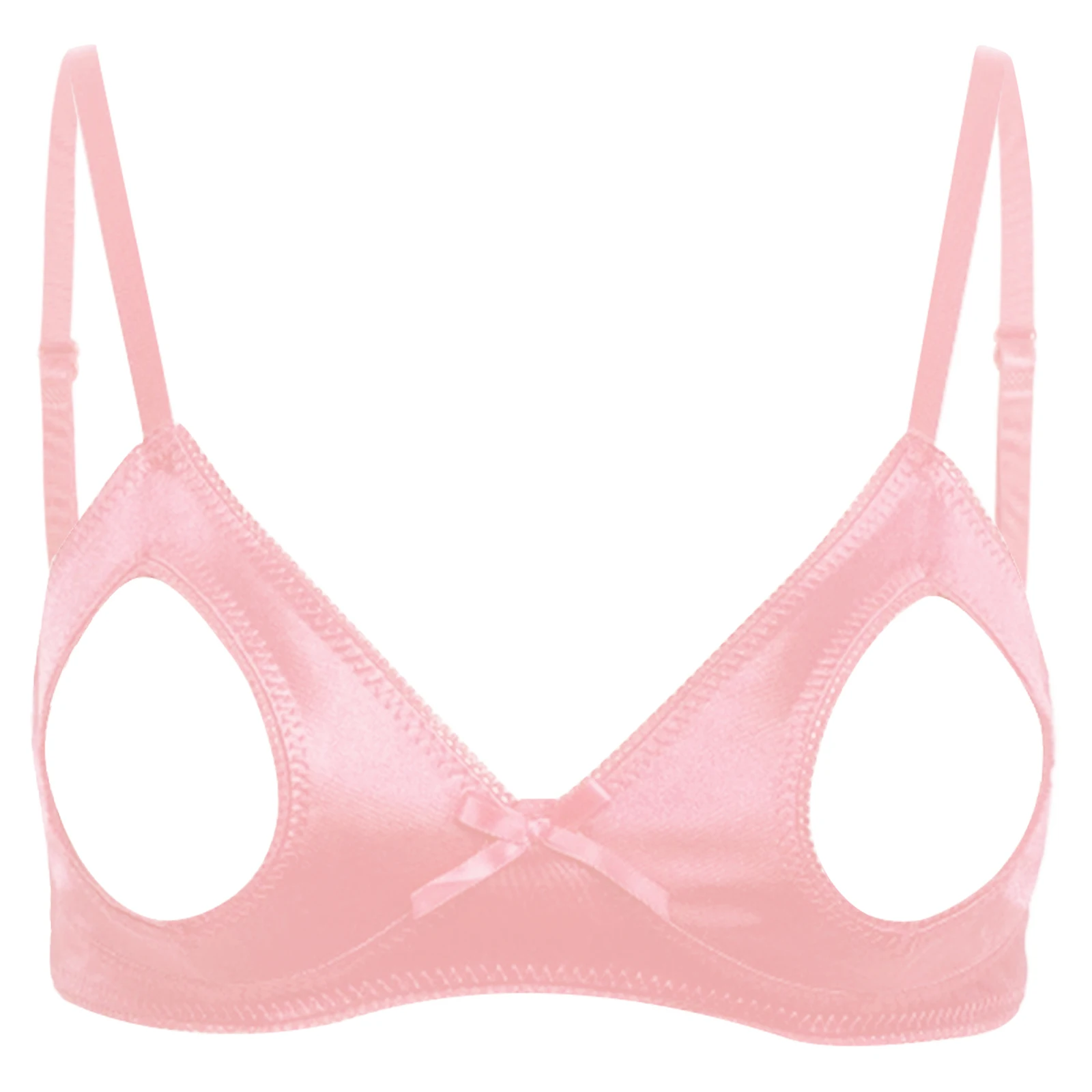 

Adults Women Bra Cutout Push Up Shelf Bra Tops Adjustable Straps Lace Trim Brassiere for Valentine Day Couple Night