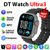 Dt ultra 3 smartwatch AMOLED display 4GB MP3 MP4 player Bluetooth sharing app intelligent AI ChatGPT store men's sportwatch.
