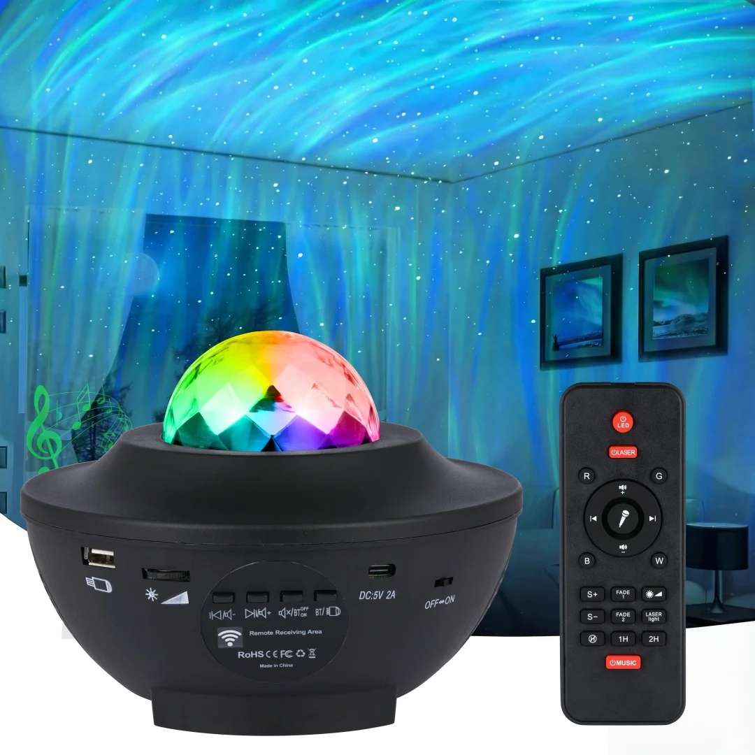 

Проектор Northern Galaxy Aurora Lights с 16 световыми эффектами, Bluetooth-динамиком, ночник с дистанционным управлением для декора комнаты