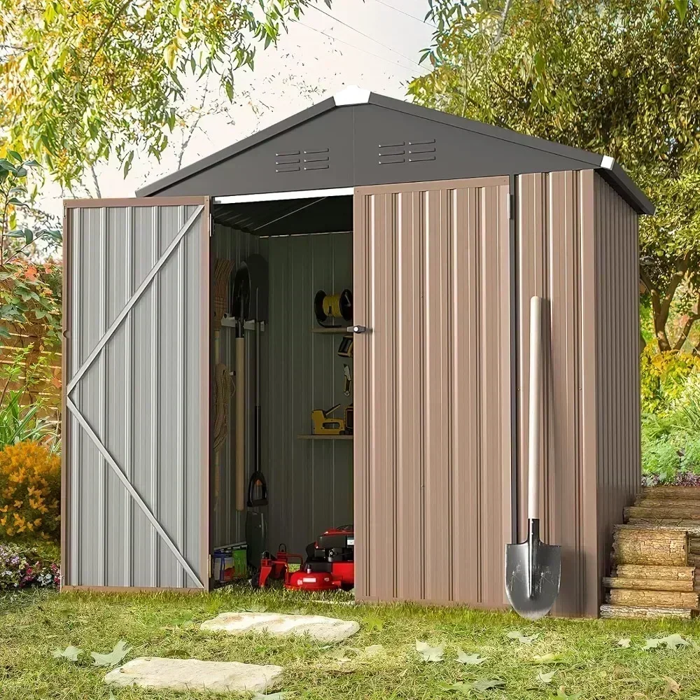 

6 X 4FT Outdoor Storage Shed Lockable Bike Shed Garden Shed and Tool Shed