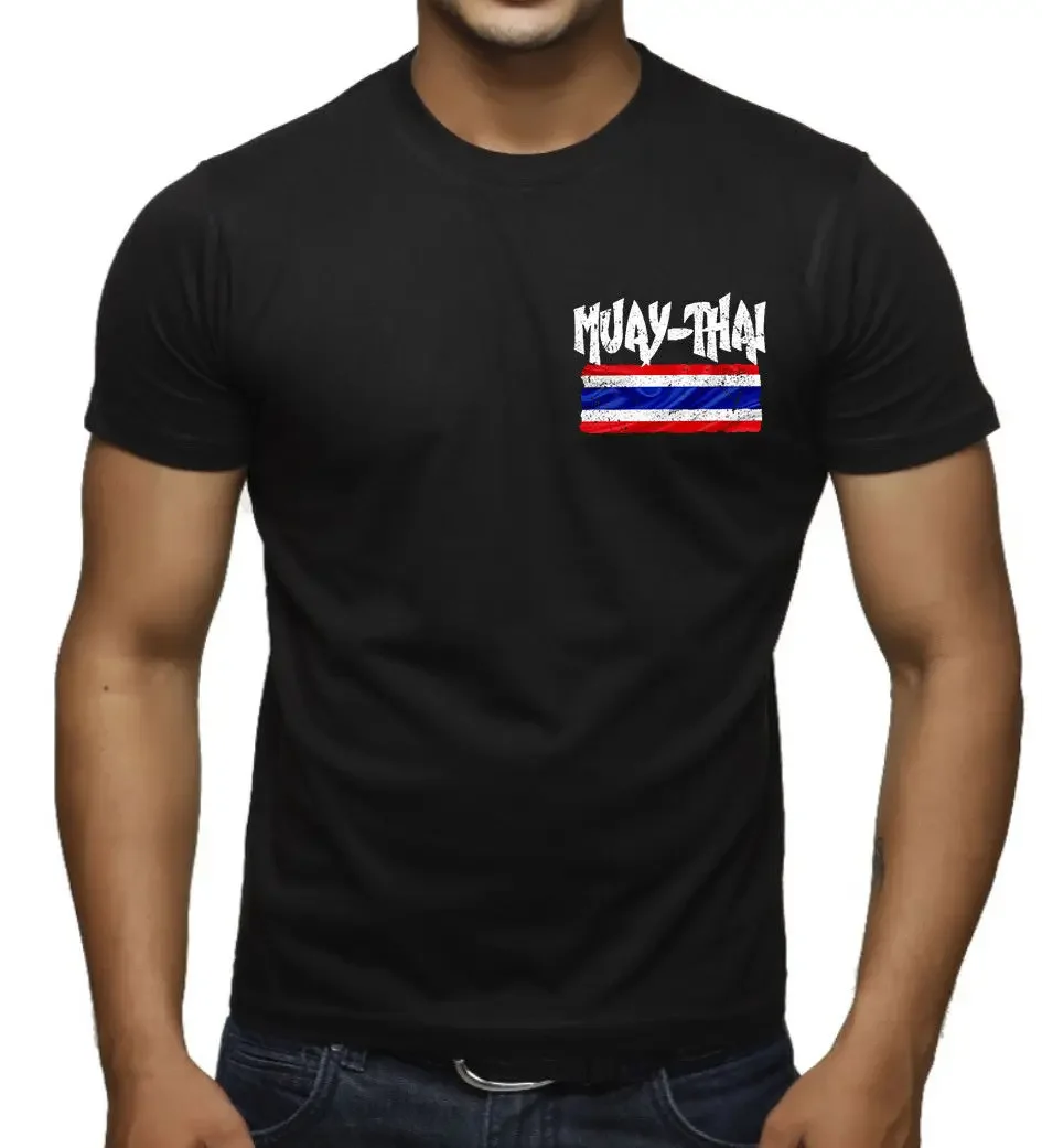 Camiseta negra con bandera de Muay Thai para hombre, camiseta negra Mma Fighting Beast Karate Choke Bjj 2019, nueva marca de ropa, camisetas gráficas de moda
