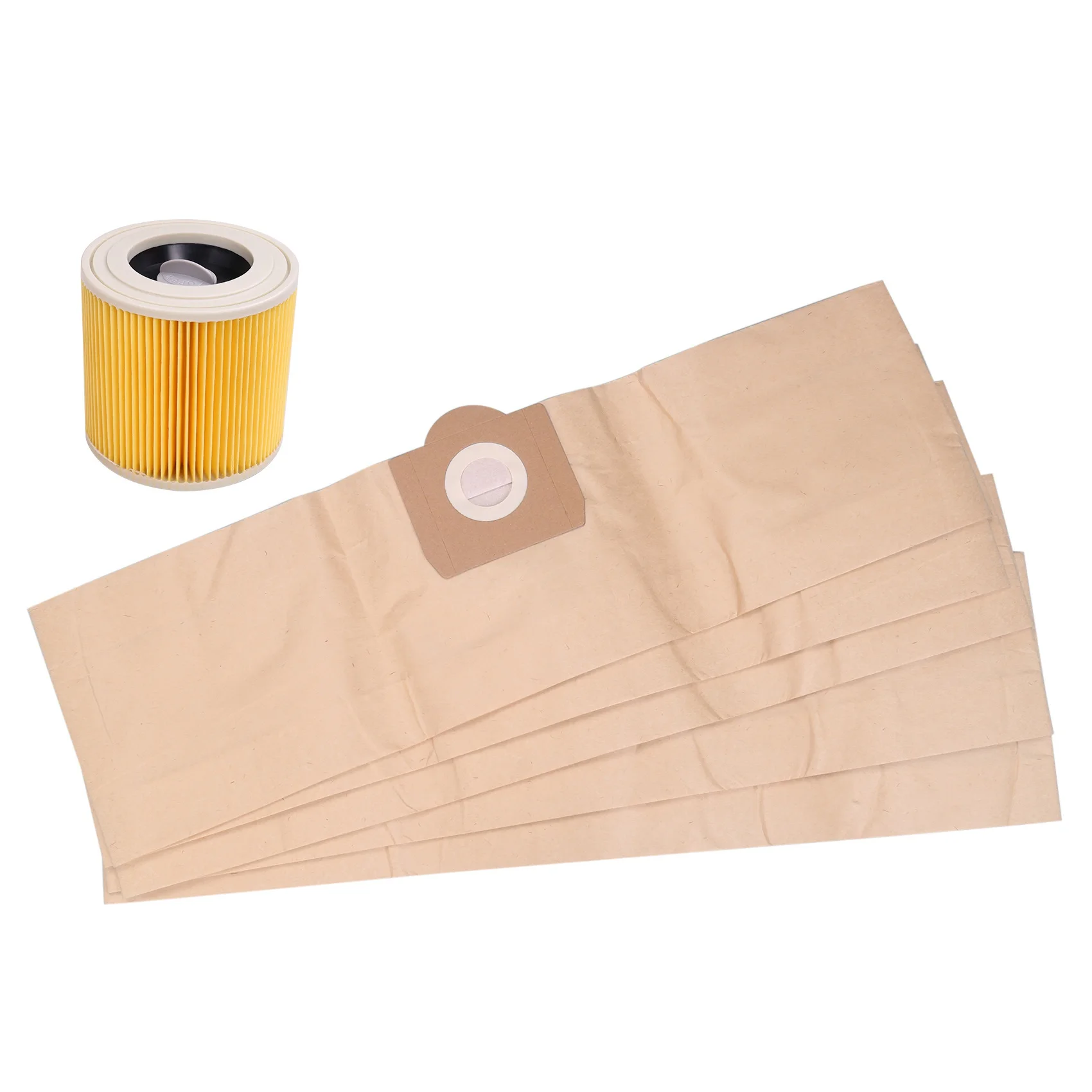 Saco e filtro para aspirador, 5X Saco de pó, 1 Filtro para WD3 Premium WD 3,300 M WD 3,200, WD3.500 P 6,959-130