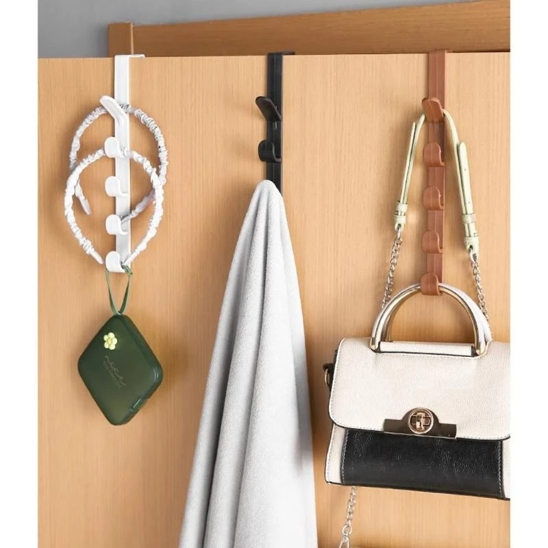 U1JB Strong adhesivo gancho plástico para bolsas pelaje toallas multipropósito extraíble 6 segmentos solución puerta