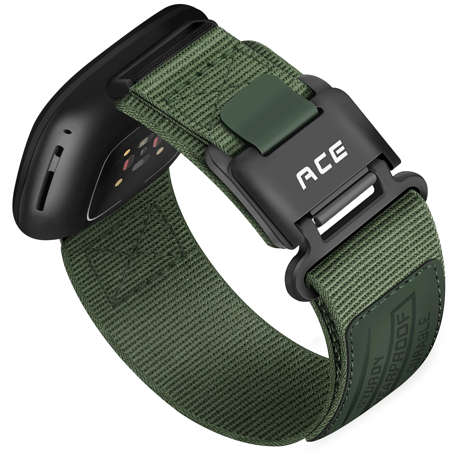 Correa de nailon para Fitbit Versa 4/Versa 3/Fitbit Sense 2/Sense, banda deportiva con hebilla magnética de nailon tejido para hombre