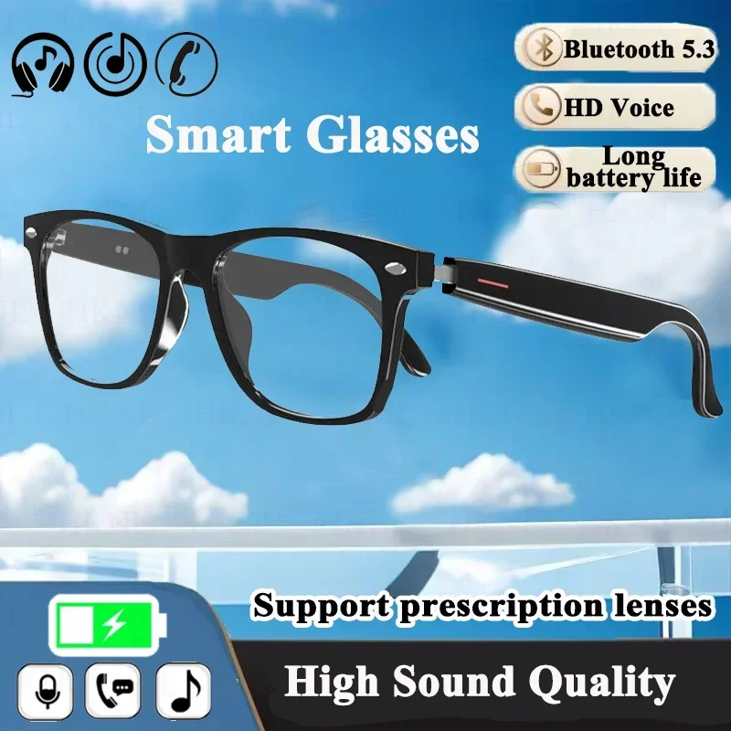 

New Men Smart Glasses Music Sunglasses Earphones Wireless Bluetooth Headset HIFI Sound Headphone Driving Glasses Hands-free Call