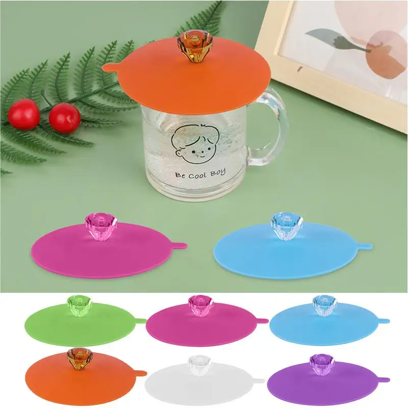 Cup Lids Silicone Washable Drinking Cup Lids Heat Resistant Leak Proof Attachable Mug Cover Sealed Lids kitchen accessories