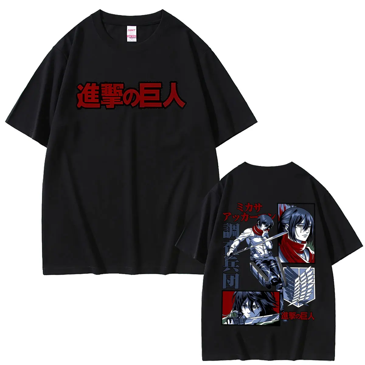 Japanese Anime Attack on Titan T-shirt Mikasa Ackerman Graphic T-shirts Men's Women Manga Retro Oversized Short Sleeve T Shirts