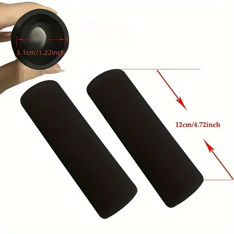 2pcs Black Sponge Bicycle Handlebar Covers, Scooter Motorcycle Grip Kits, Improved Anti slip, Sweat absorbing, Waterproof Soft