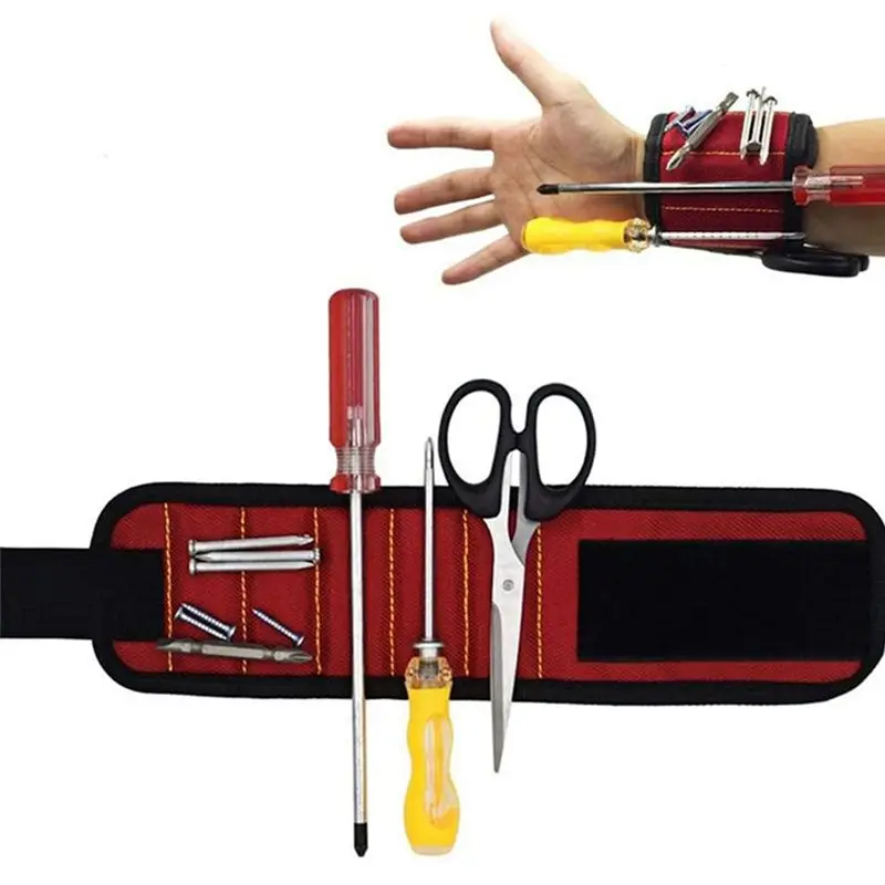 VEHO-Magnetic Wrist Strap For Fixing Screws, Nails, Drill Wrist Strap Tool Fixing Belt Engineering Magnetic Adsorption Wrist
