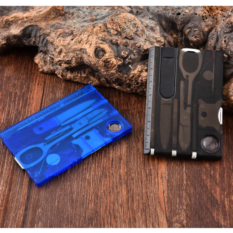 10 In 1 Pocket Credit Card Portable Multi Tools Outdoor Survival Camping Equipment 1 Box Portable Hiking Card Tools Gear