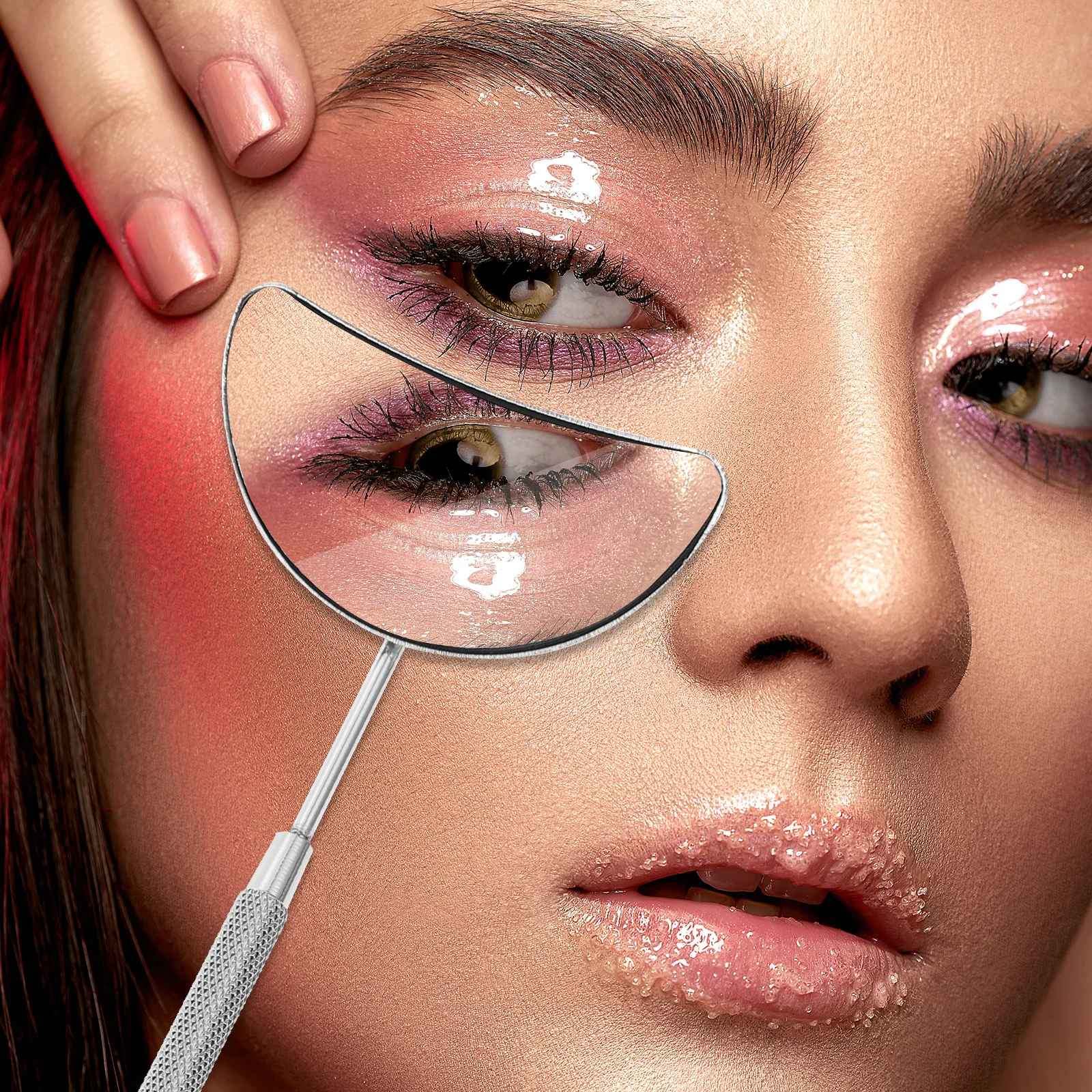 

1Pcs Eyelash Checking Mirror Removable Crescent Makeup Mirror Compact Portable Eyelash Extension Tool Beauty Salon Supply