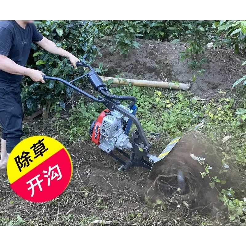 Small micro tiller, soil loosening machine, greenhouse trenching and mulching machine, rotary tiller, weed removal machine