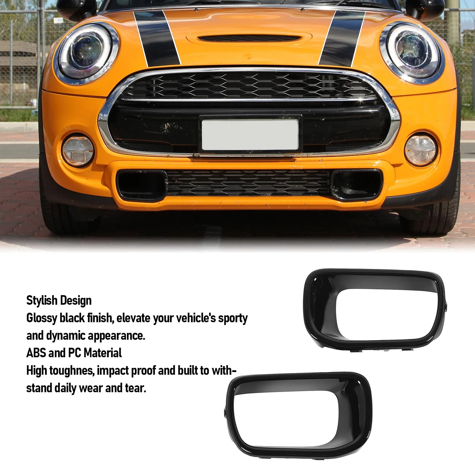 Guarnição do duto de ventilação de ar do para-choque dianteiro, aparência elegante 51117337810, quadro de ventilação do duto de ar do para-choque dianteiro para s f55 f56 f57 2014-2021