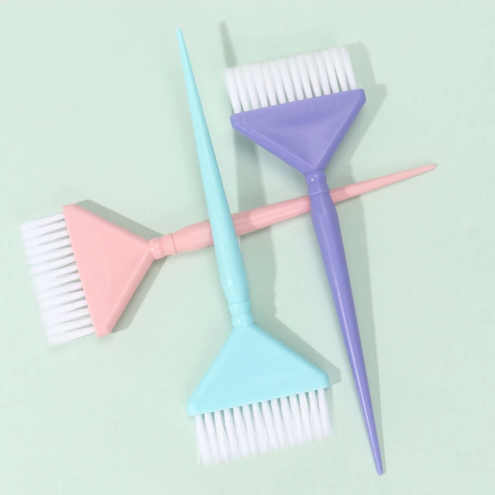 

3Pcs Hair Dye Brush Set Fine Craftsmanship Soft Bristle Root Comb Applicator Hair Highlighting Kit For Dark Hair Bleaching Tools
