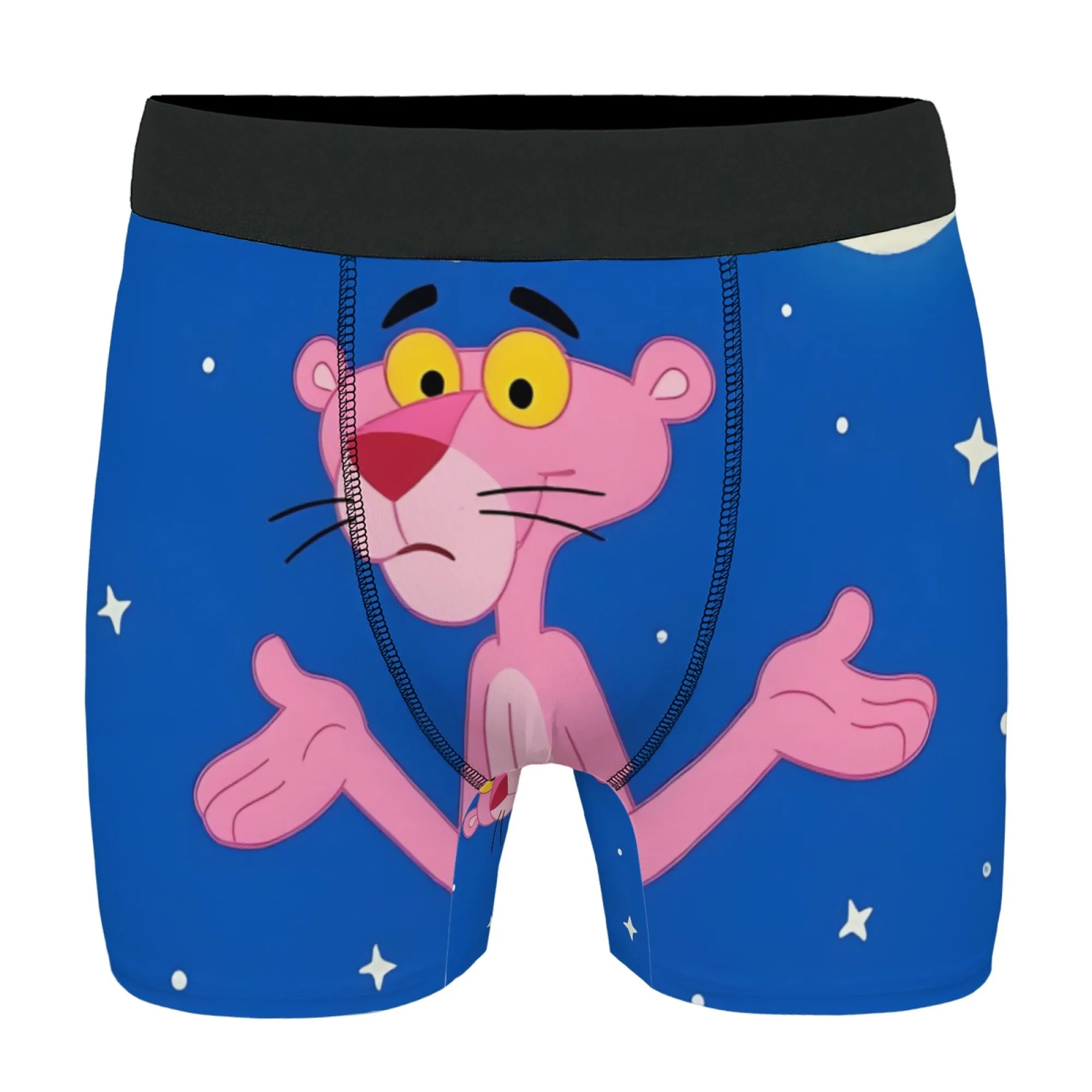 

Новинка, мужское нижнее белье в стиле ретро с розовой пантерой и повседневным принтом в стиле комиксов, удобные дышащие мужские шорты-боксеры в подарок