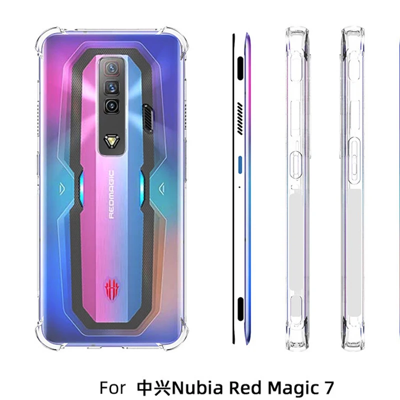 ZTE Nubia Red Magic 7 5G NX679J Case Air Cushion Shockproof Clear Airbag Silicone TPU Soft Back Phone Cover for Nubia Redmagic 7