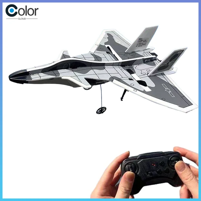 

Rc J-20 F-22 Su-27 Simulation Fighter Jet Crash Resistant Speed Adjustable Rechargeable Airplane For Beginner Small Space Flight
