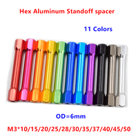 6pcs/lot M3 aluminum standoffs Studs M3*10/15/20/25/30/35/37/40/45 Double head Hex Aluminum standoff spacer Step Pillar Screws