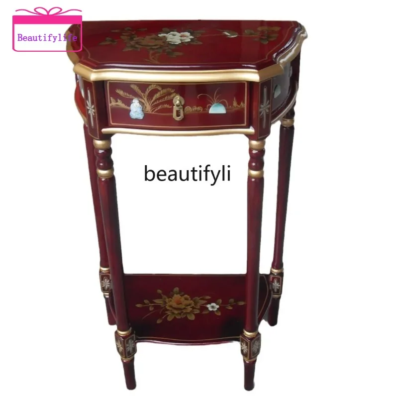 YL  French Style Living Room Sofa Side Table Simple American Style Courtyard Flower Stand