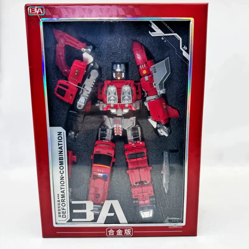 Op voorraad 6-in-1 brandweerwagentransformatieteam Gecombineerde figuur Transformatie voor kinderen Actiefiguur Robotspeelgoed Legering