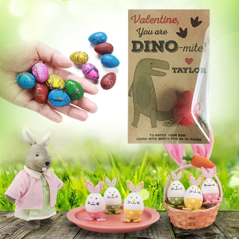 

12/24Pcs Valentine's Day Card Easter Cards Valentines Cards with Dinosaur Eggs