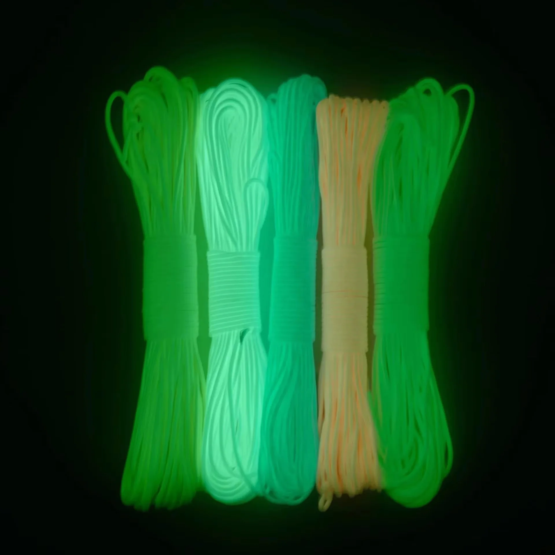 Im Dunkeln leuchtendes Paracord-Seil, 9 Stränge, 4 mm Nylon, 550 Zeltschnur, Fallschirm, Camping, Bündel, Lanyard, Überleben, EDC