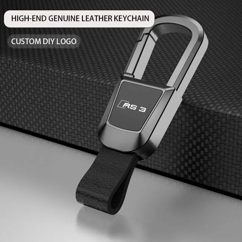 

Car Leather Key Chain keychain Pendant Key Case Key Cover For Audi RS3 Logo 8Y 8V Interior Accessories Key Fob Cover 2024 2025