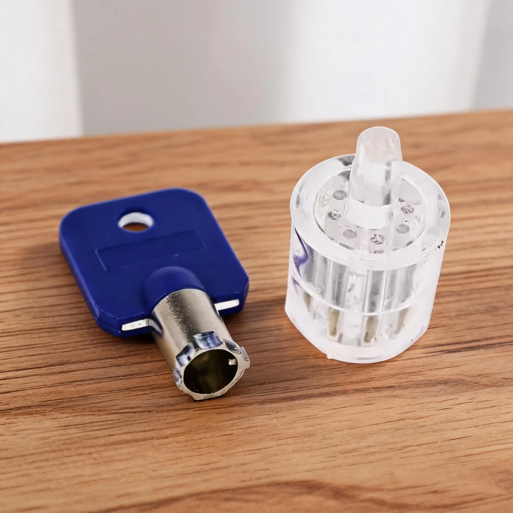 1PCS  7 Pin Lock Transparent Tubular Lock Practice View Padlock Training Skill for Locksmith