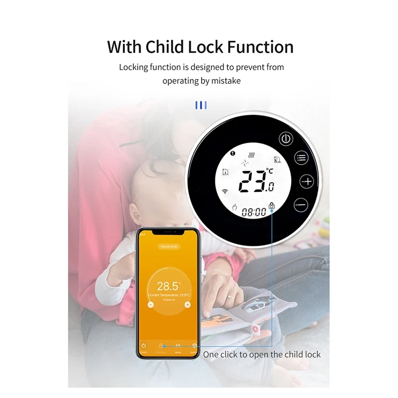 Умный термостат X7HGB с Wi-Fi и ЖК-дисплеем, регулятор температуры пола с голосовым управлением для Alexa Tuya Alice