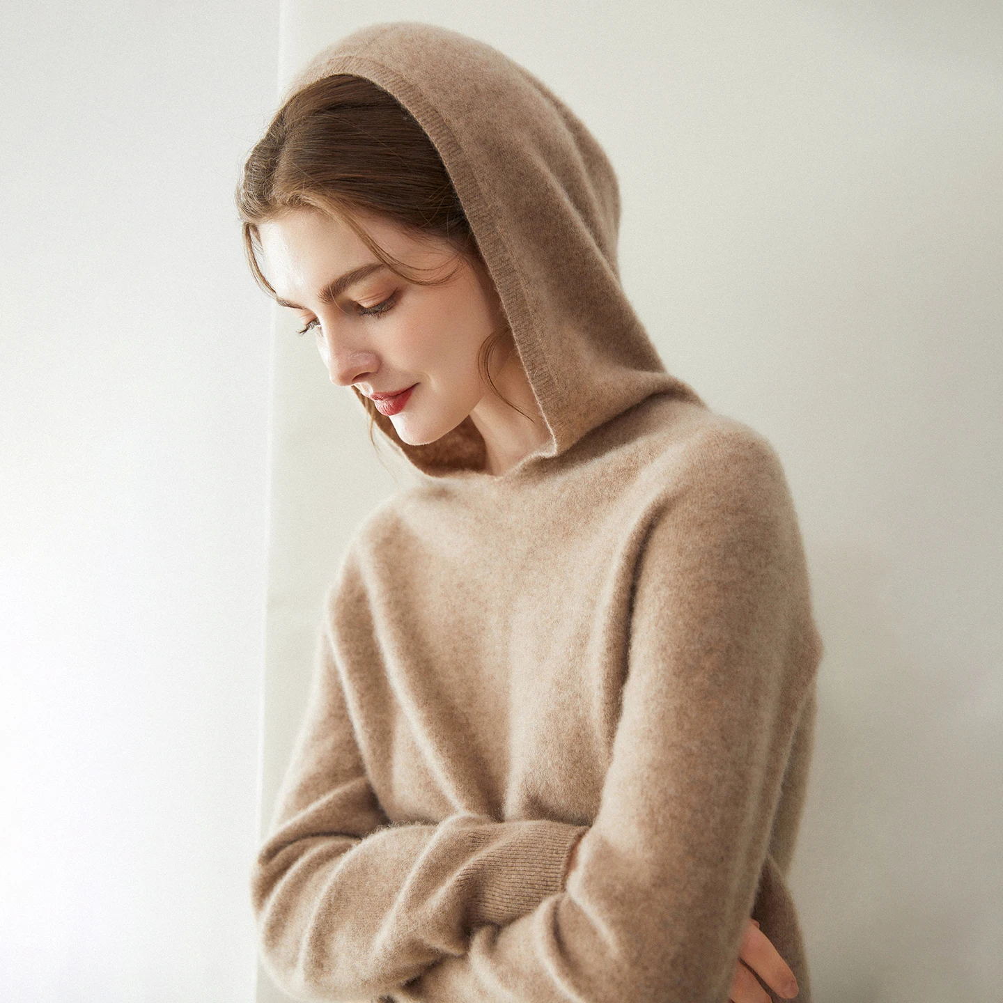 2024 Luxe Dames Truien Met Capuchon 100% Geit Kasjmier Trui Casual Mode Kasjmier Truien Lente Herfst Winter Hoodie