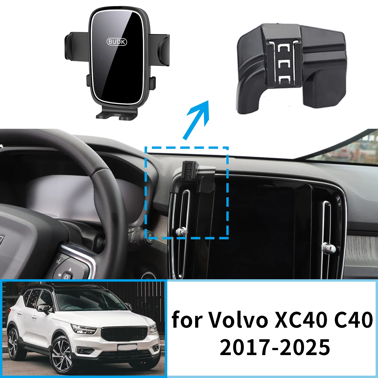 

Car Mobile Phone Holder for Volvo XC40 C40 2020~2025 Navigation Stand Auto Accessories GPS Bracket