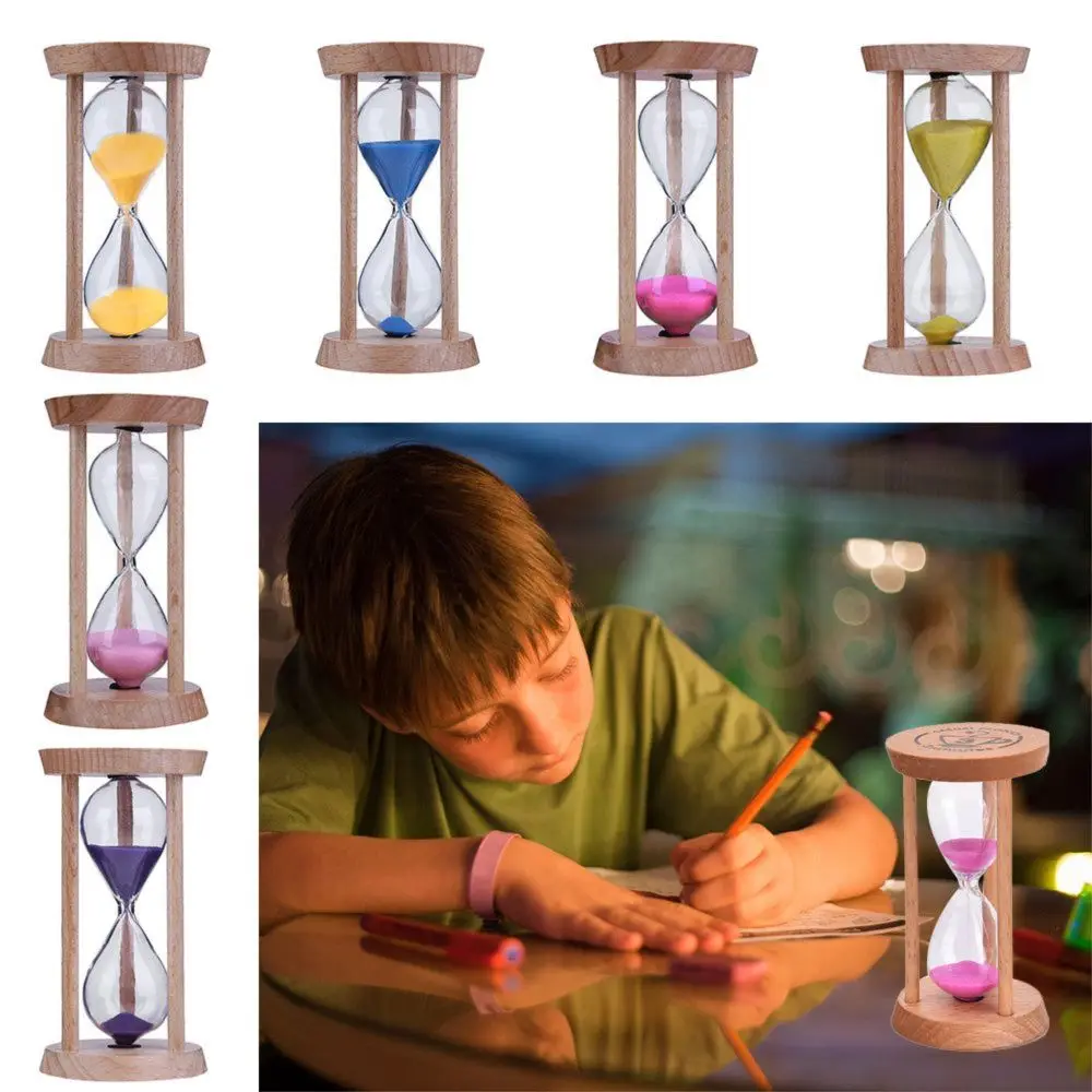 Productivity Tool Wooden Frame Sand Timer 3 Minute Vintage Style Sand Clock 5 Minute Hour Glass Home Use