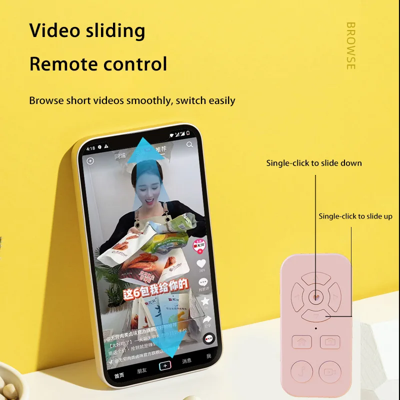 Rechargeable Bluetooth Remote Control Protable Self-Timer Camera Stick Shutter Button Wireless Controller For IPhone Samsung