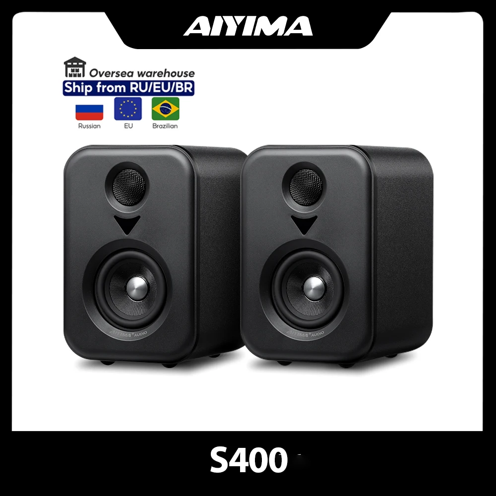 AIYIMA S400 Enceintes Bluetooth actives, enceintes d'étagère audio, moniteurs de studio, DAC USB, système de subwoofer Hi-Fi pour la maison