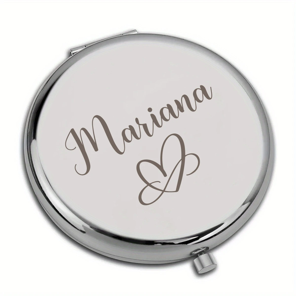 1pc NEW Heart-shaped Customized Name Makeup Mirror Pocket Mirror Round Circle Mirror Anniversary gifts image 2