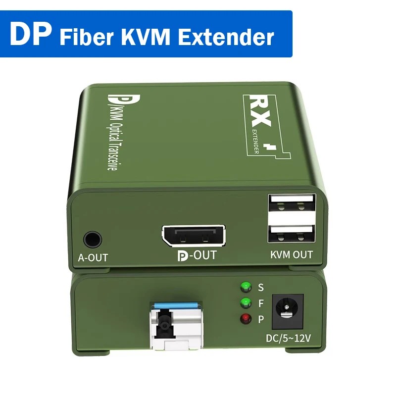 

20Km DP Fiber KVM Extender over LC Fiber Optical Cable 1080P Displayport Fiber KVM Extender Transceiver Support Mouse Keyboard