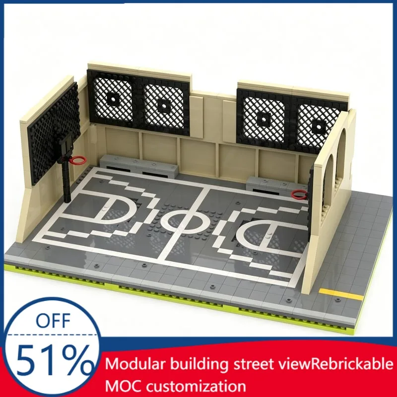 

558PCS Technology Modular Basketball Court Scene MOC Model Building Blocks DIY Puzzle Assembly Education Birthday Christmas Gift