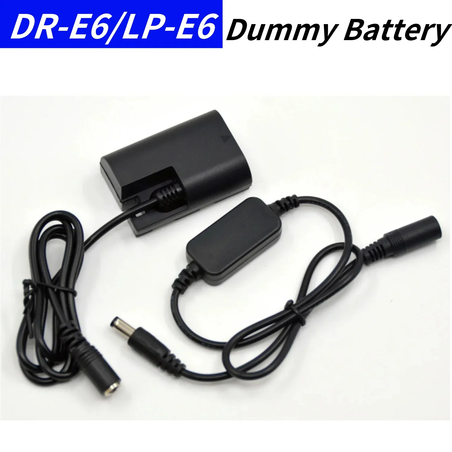 LP-E6 Dummy Battery DR-E6 DC Coupler&12V-24V Step-Down Cable for Canon EOS 5D Mark II III 5D2 5D3 6D 7D 60D Camera