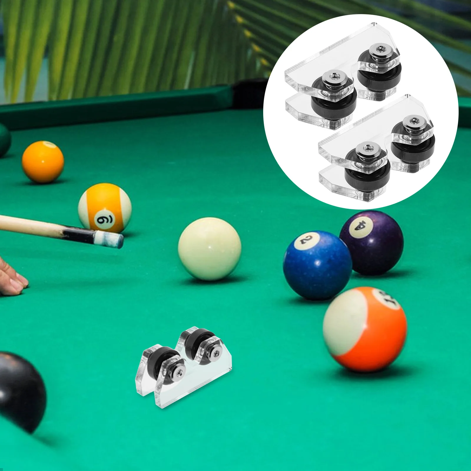 

2Pcs Billiard Pool Tip Tool Roller Inspection Tester Big Head Acrylic Straightness Measurement Balance Solution