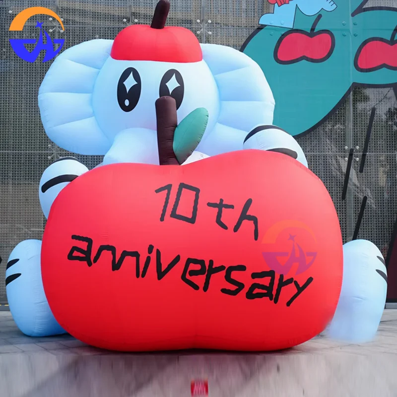 Inflatable Cartoon Cute Animal Elephant Apple Inflatable Models Decorative Props for Mall Outdoor Event Promotion