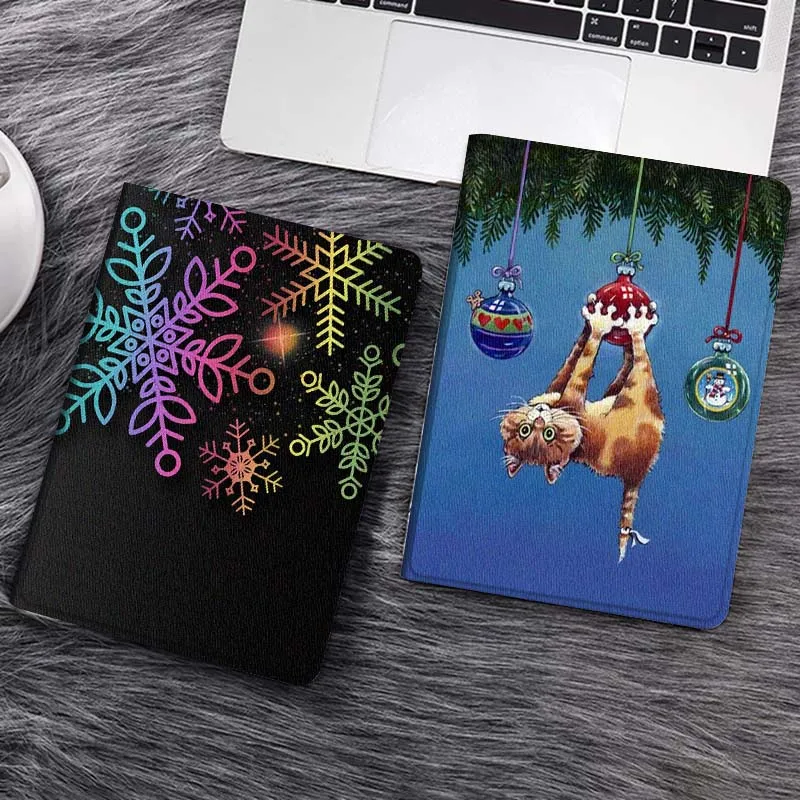 

Colorful Snowflake Xmas Card Tablet Case For Samsung Tab Galaxy S6 S11 A A7 A8 A9 A11 10.1 10.4 10.5 Plus Lite Gift