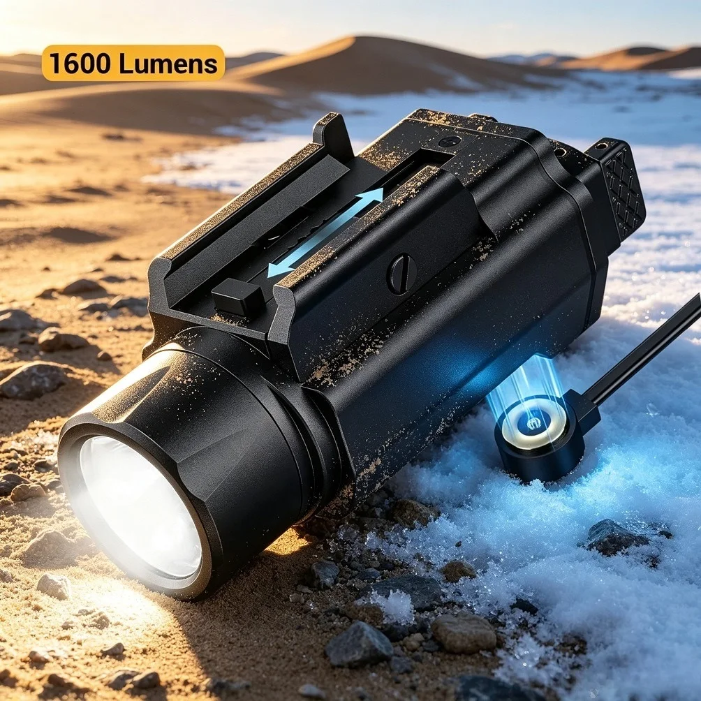 Richfire magnetische wiederaufladbare taktische Taschenlampe SST40 LED 1600 Lumen weiße Taschenlampe für 1913 & GL Rail Glock Taurus
