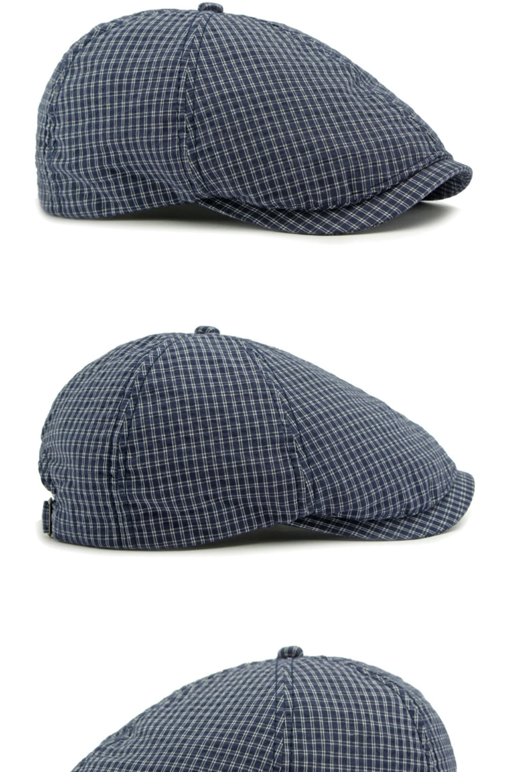 HT4798 Herren Berets Frauen Plaid Künstler Maler Baskenmütze Hut Männlich Weiblich Ivy Flache Kappen Einstellbar Frühling Herbst Achteckige Baskenmütze Kappen – Detail 7