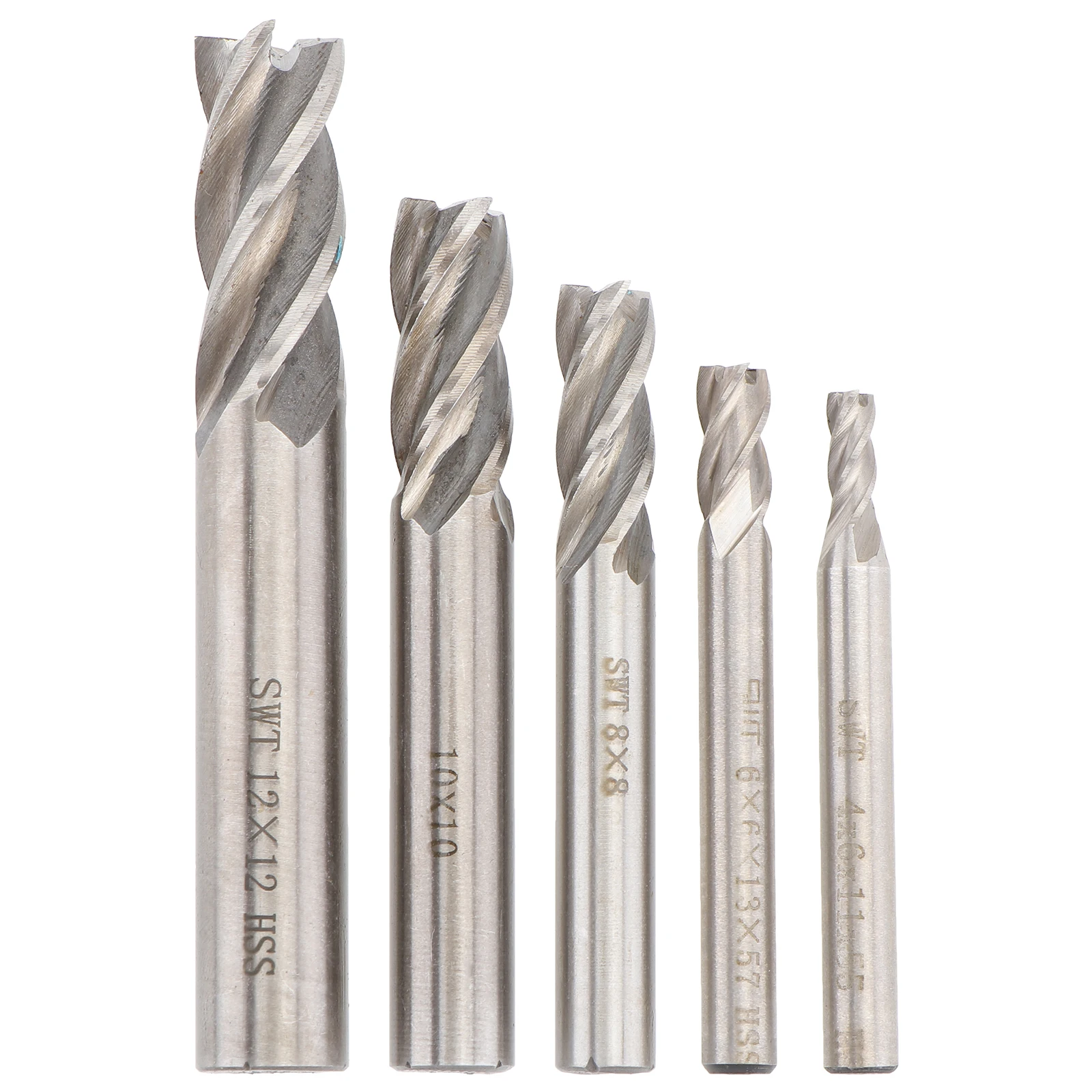 

5pcs High-Speed Steel Drill Bits 4 6 8 10 12mm Cutting Diameters for Metal Drilling DIY Home Building Engineering Tough