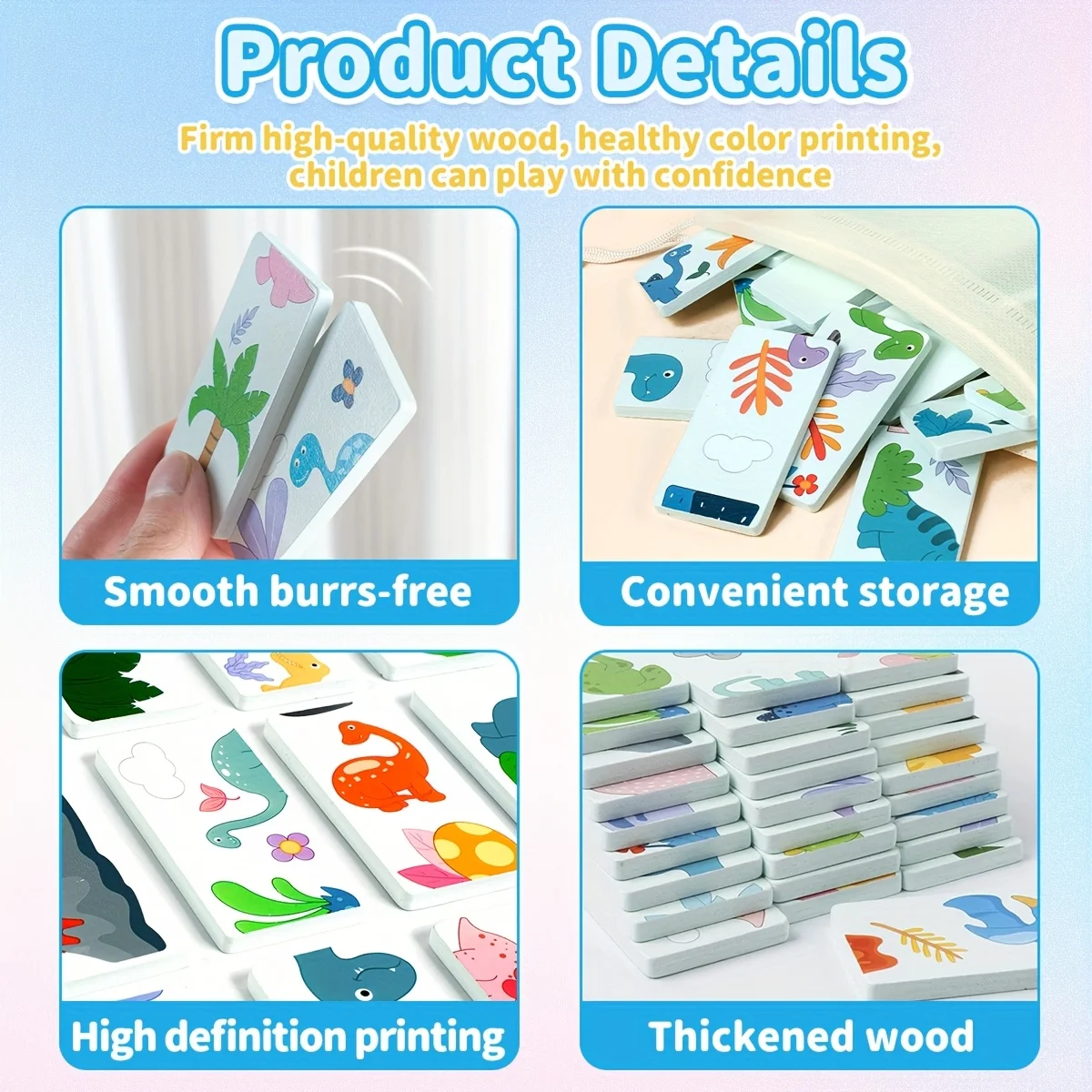 Bloques apilables de dinosaurios CoolNuro: clasificación de formas y desarrollo cognitivo, diseño colorido de animales y naturaleza, perfecto para regalo