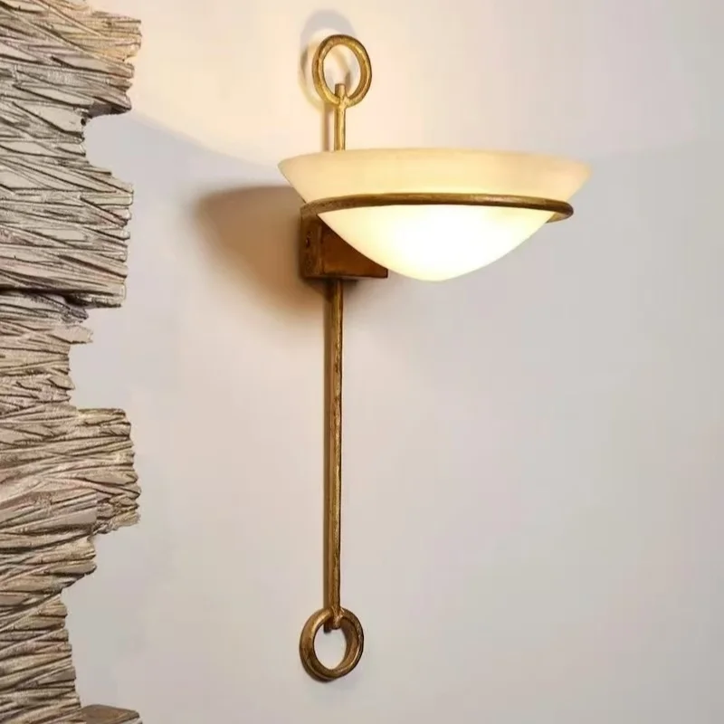 Rural Modern Style Spanish Marble Wall Lamp Minimalist Design Corridor Bedroom Living Room Highend Decorative Lighting Fixtures