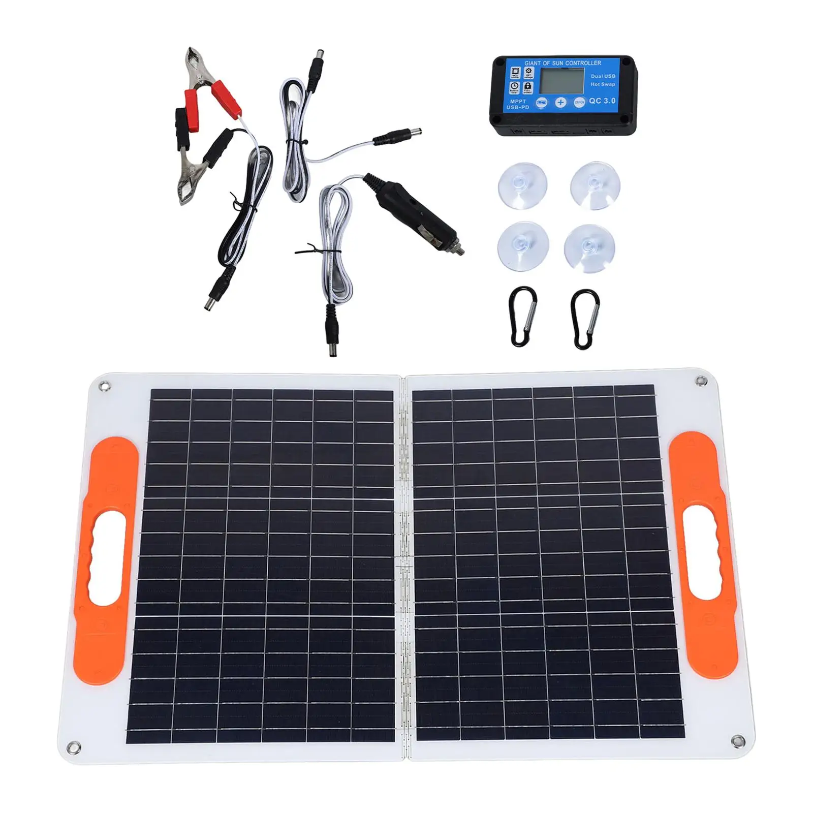 120W Solar Panel Monocrystalline Folded Yard 4 Suction Cup Van Travel Climbing